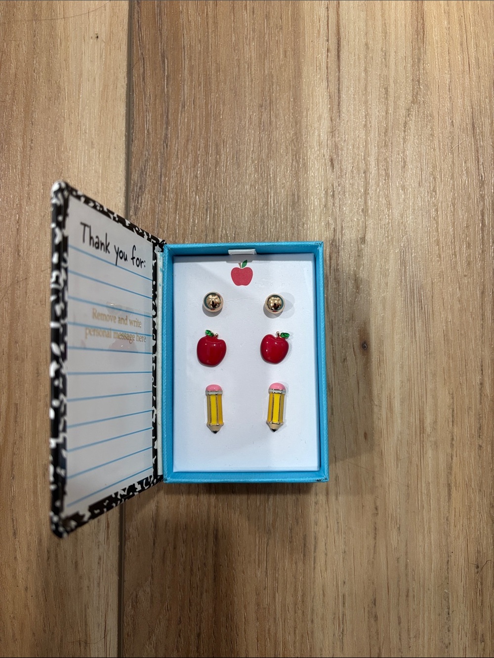 Apple & Pencil Earring Set - Red & Yellow